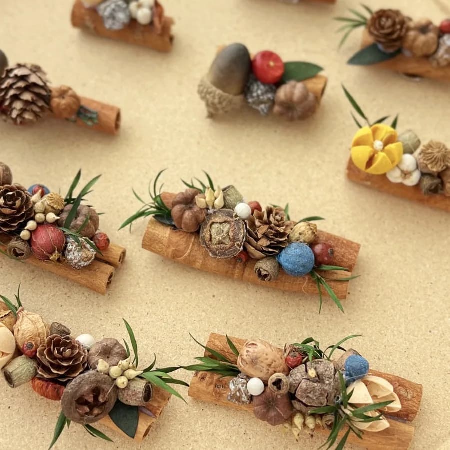Cinnamon plant series refrigerator stickers handmade elaborate dried fruit wood chips Mori system niche creativity nature