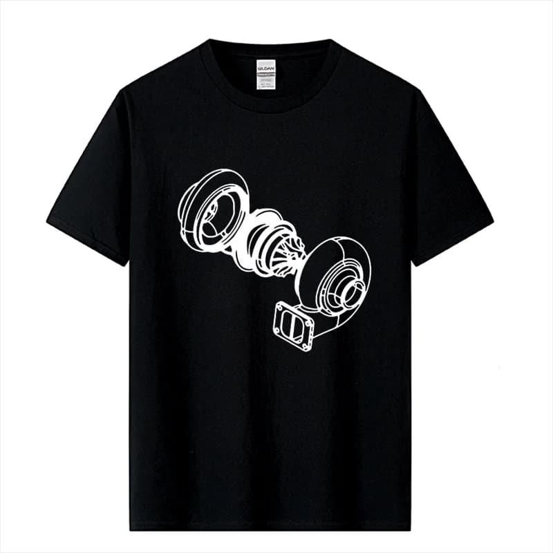 Exploded Turbo Car T Shirt Men's Adult Tops Clothing Crew Neck Tee Shirt Print Youth T-Shirts Plus Size