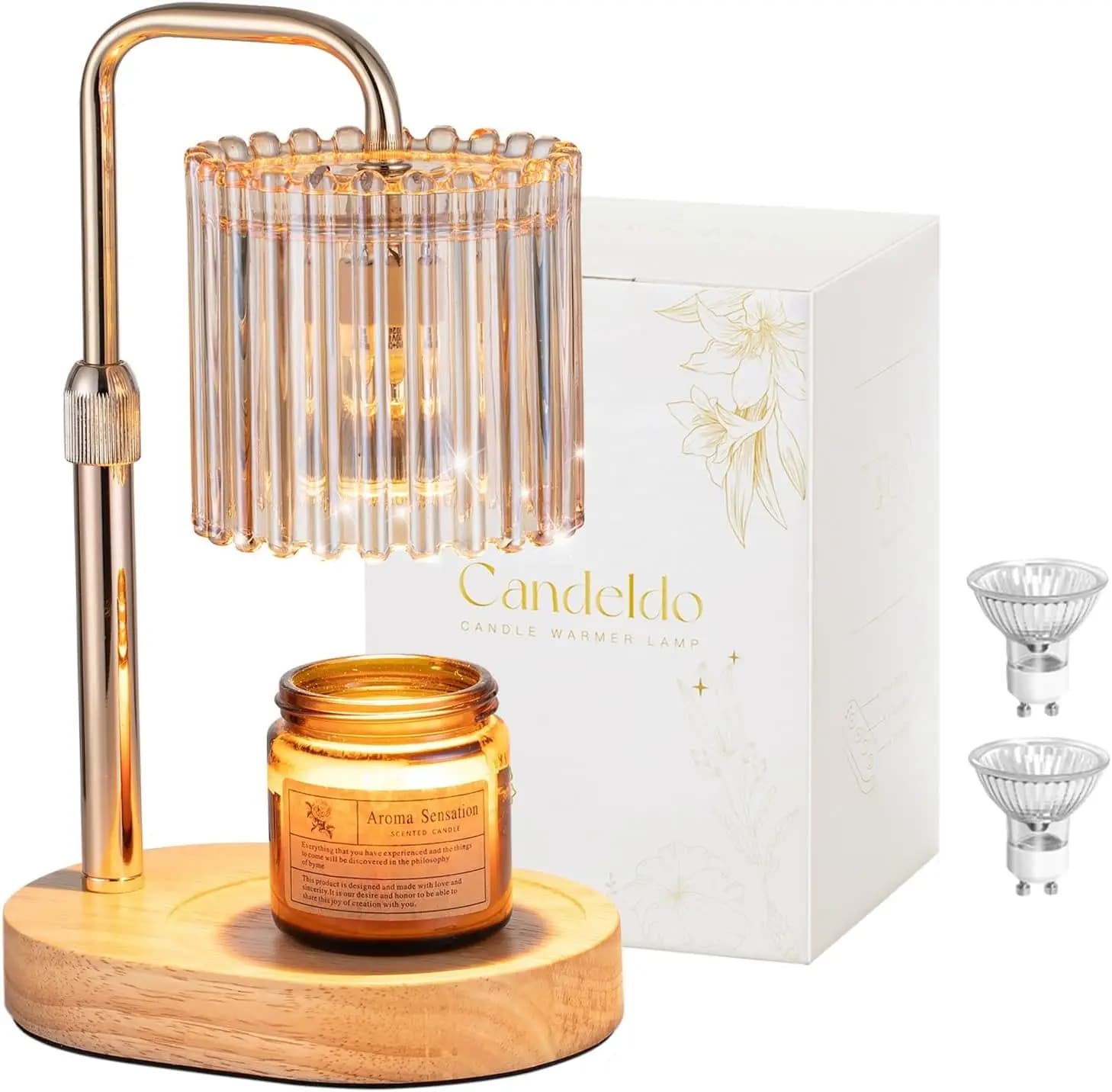 Lampada Scaldacandele Regolabile con Timer e Luce Dimmerabile, Arredamento Moderno Stile Fattoria per Casa, Camera da Letto, Regalo