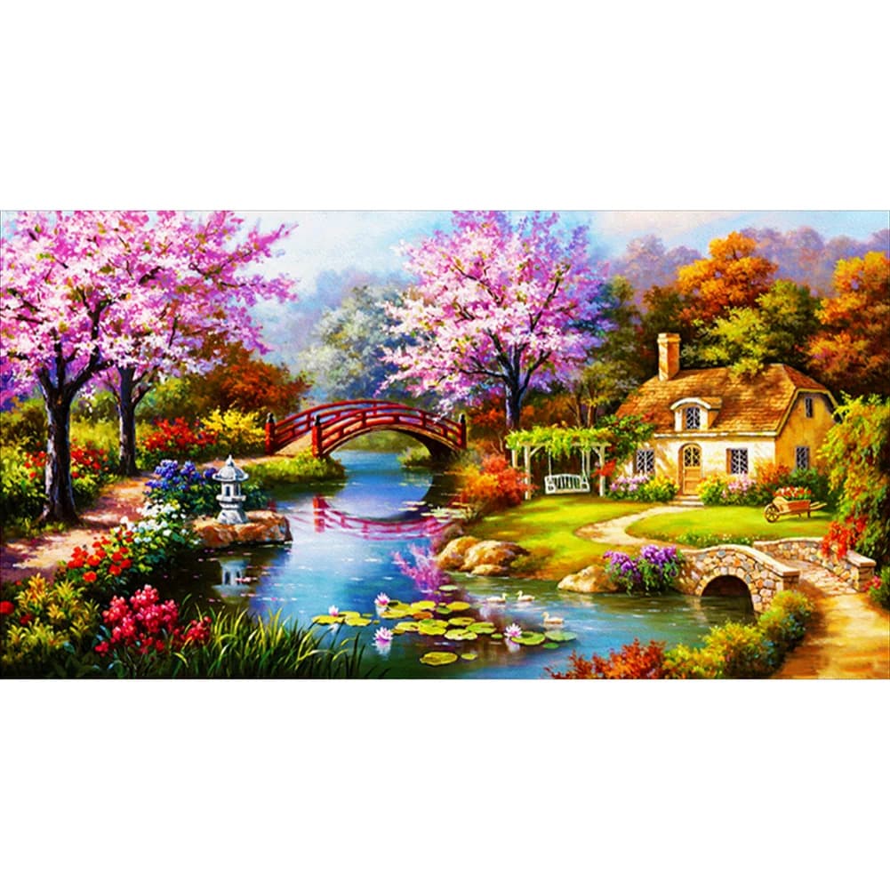 5D DIY Full Drill Diamond Painting Scenery Embroidery Mosaic Kits Bedroom Decor