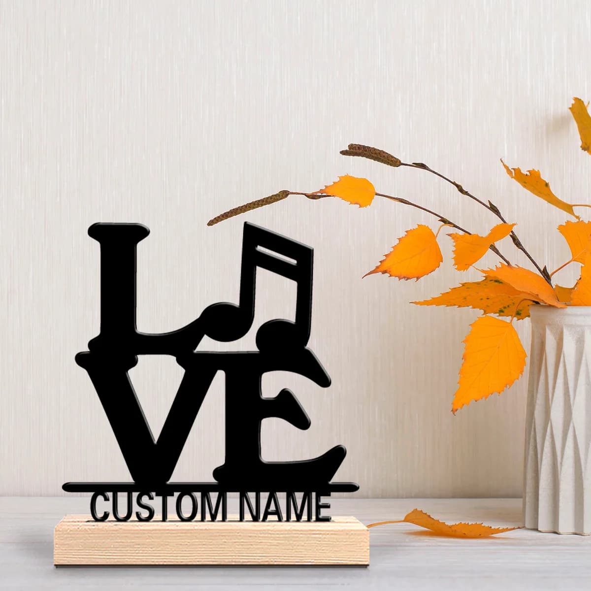 1 statuetta in metallo personalizzata con talismano dell'amore e della musica, perfetta come decorazione da tavolo per musicisti