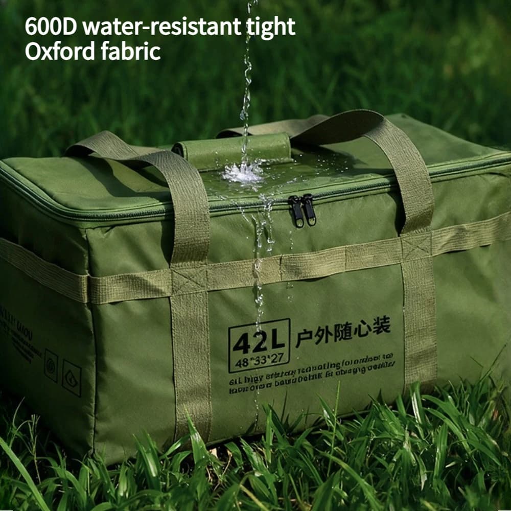 42L Large Capacity Portable Multifunctional Storage Bag Waterproof Outdoor Camping Travel Fishing Handbag For Tableware Stove