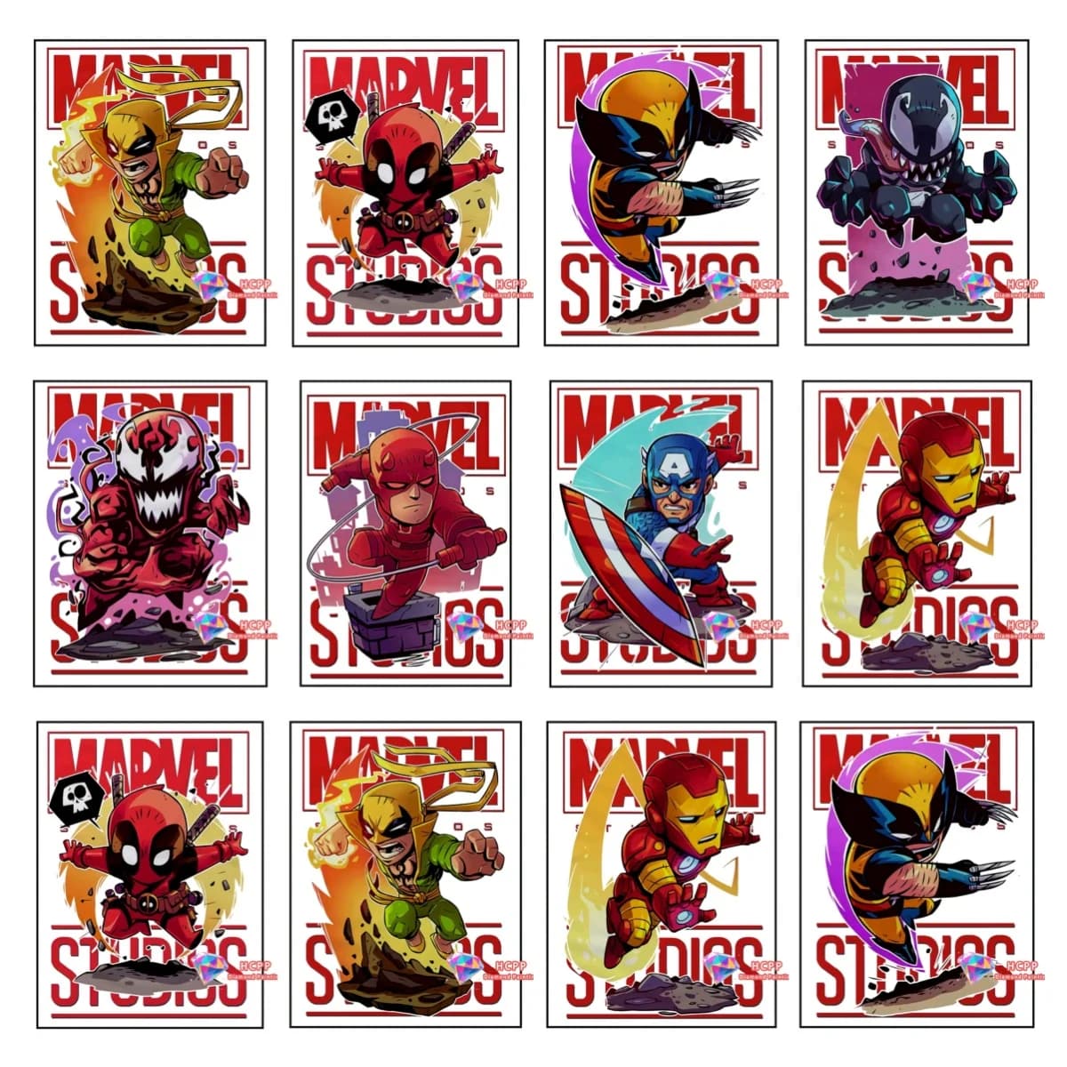 Kit Pittura Diamante 5D Iron Man Deadpool Captain America Wolverine, Diamanti Quadrati e Rotondi, Mosaico Fai da Te, Arte Artigianale, Regalo, Decorazione Casa