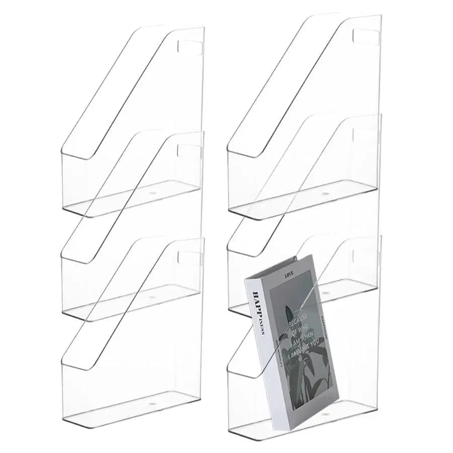 Confezione portadocumenti per riviste in acrilico trasparente, portadocumenti verticale in acrilico, portadocumenti in plastica trasparente