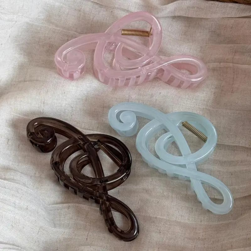 #New.Creativity Musical Note Shape Hair Claw Clips Sweet Style Minimalist Shark Clip Headwear Hairpins Hair Accessories Gift