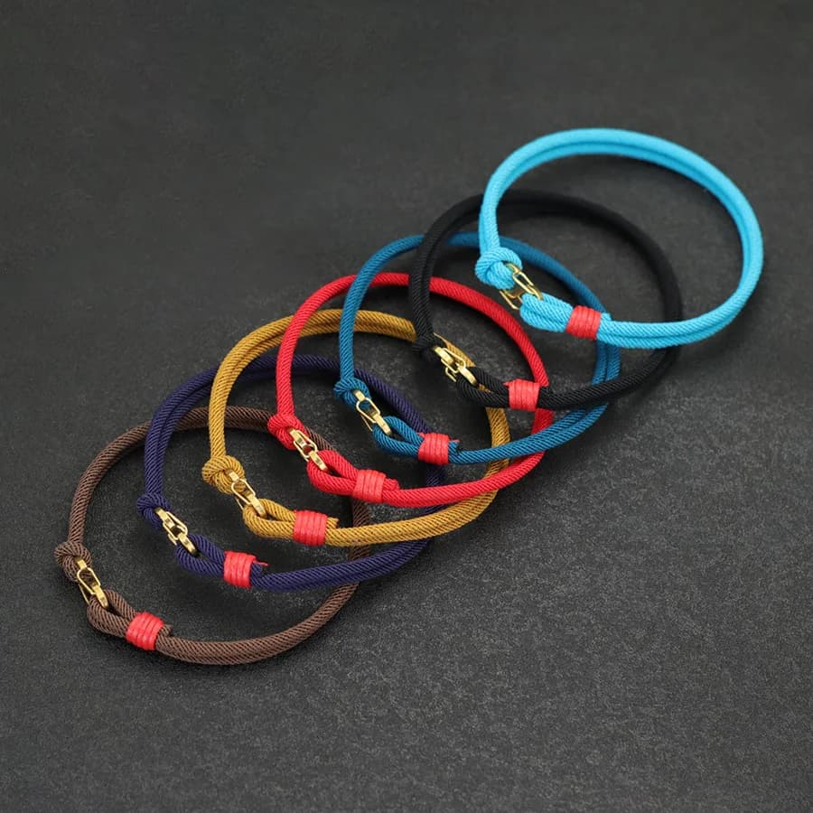 Minimalista Maschile Fatto A Mano Staccabile Arrampicata Chiusura 3mm Braccialetto di Corda Erkek Bileklik Sopravvivenza All'aperto Braclet Bracciale Gioielli