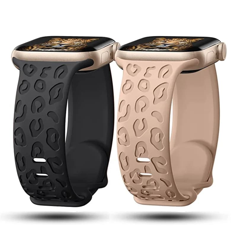 Cinturino inciso per cinturino Apple Watch SE 40 mm donna 44mm 45mm 49mm 41mm 38 42mm bracciale in Silicone leopardato iWatch 7 4 5 6 8 Ultra
