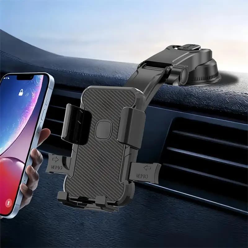 Supporto per telefono da auto 3 in 1 360 ° Supporto Regolabile per Telefono da Auto, Porta Cellulare per Cruscotto e Bocchette di Ventilazione, Compatibile con Tutti i Modelli di Auto