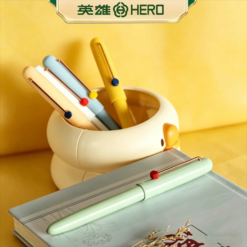 HERO New 616 Fountain Pen Set – 6 Colours, Iridium Nib, Smooth Writing, Magnetic Cap – For School, Calligraphy, Office Use