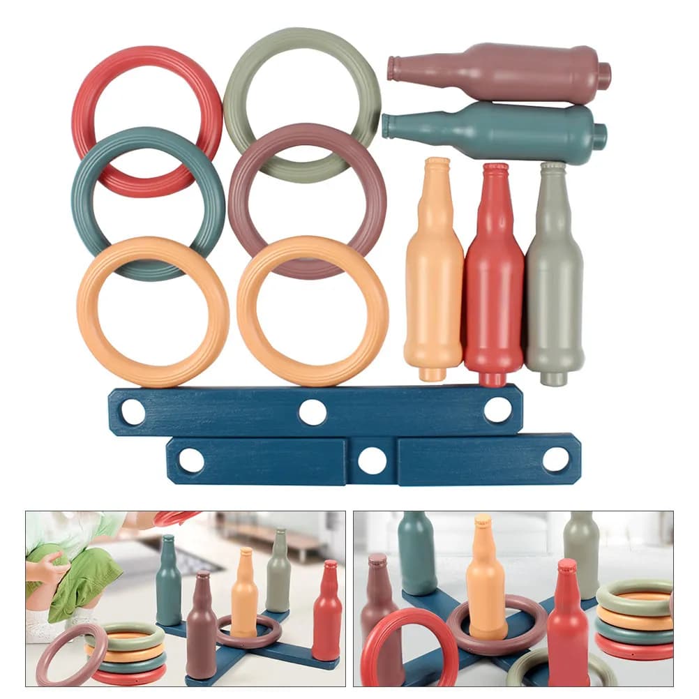 Set di Gioco Interattivo Lancio degli Anelli, Gioco Educativo e Sviluppativo per Bambini, per la Coordinazione Occhio-Mano