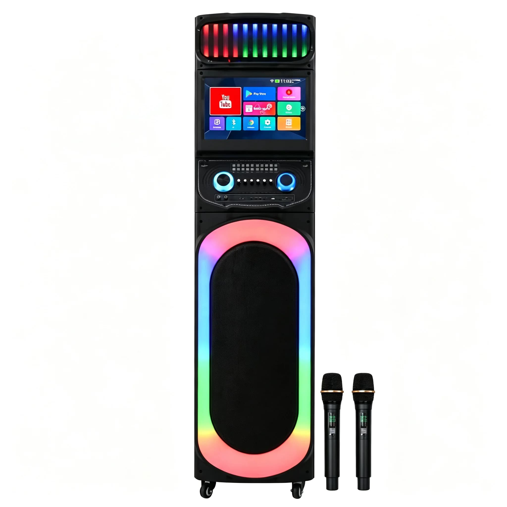 Touch Screen Smart Speaker Portable Karaoke Machine Outdoor Dance Audio Player Multifunctional Home Entertainment Sound Box