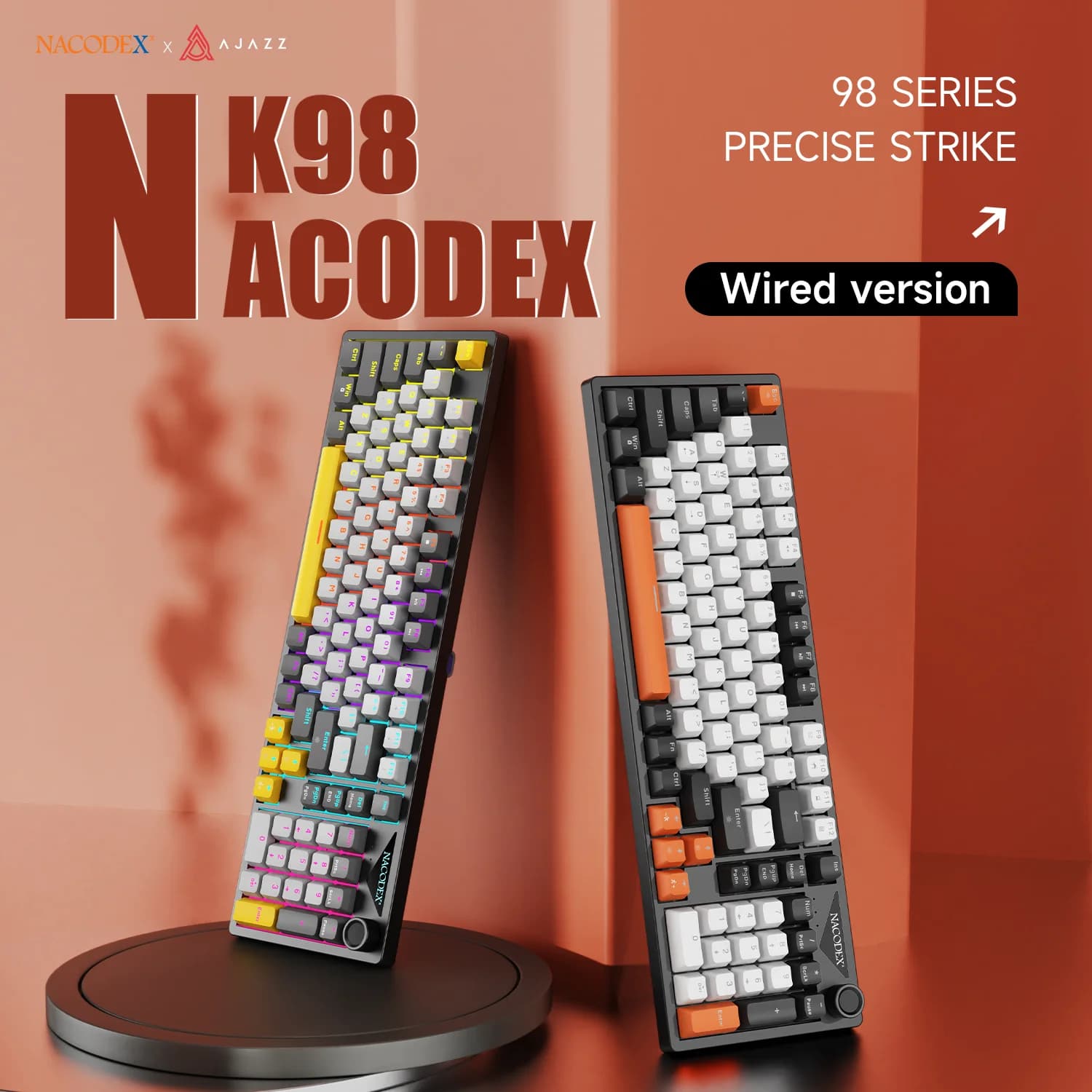 Tastiera da Gaming Cablata AJAZZ NK98 con Layout a 98 Tasti e Completamente Hot-Swappable