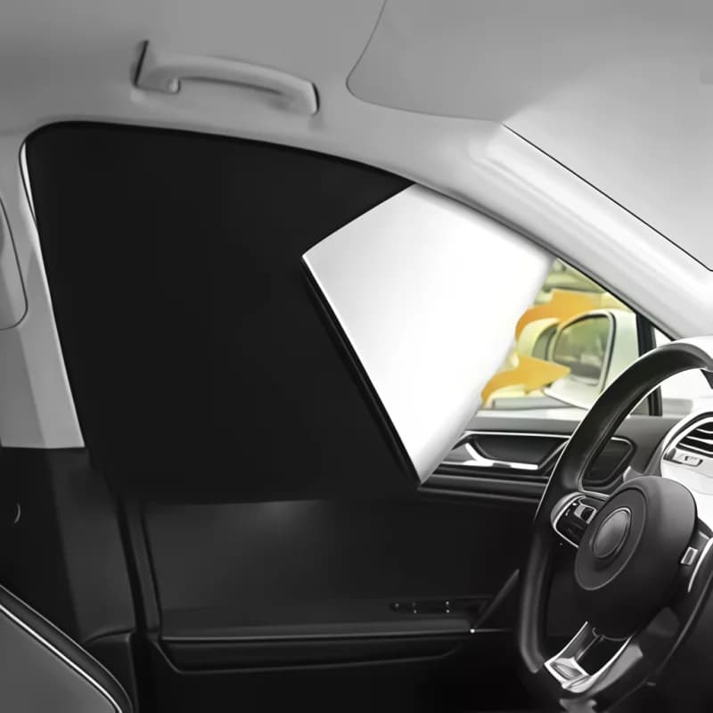 Car Magnetic Sunshade Non Transparent Titanium Silver Reflective Side Curtains for Window Sun Block Shade