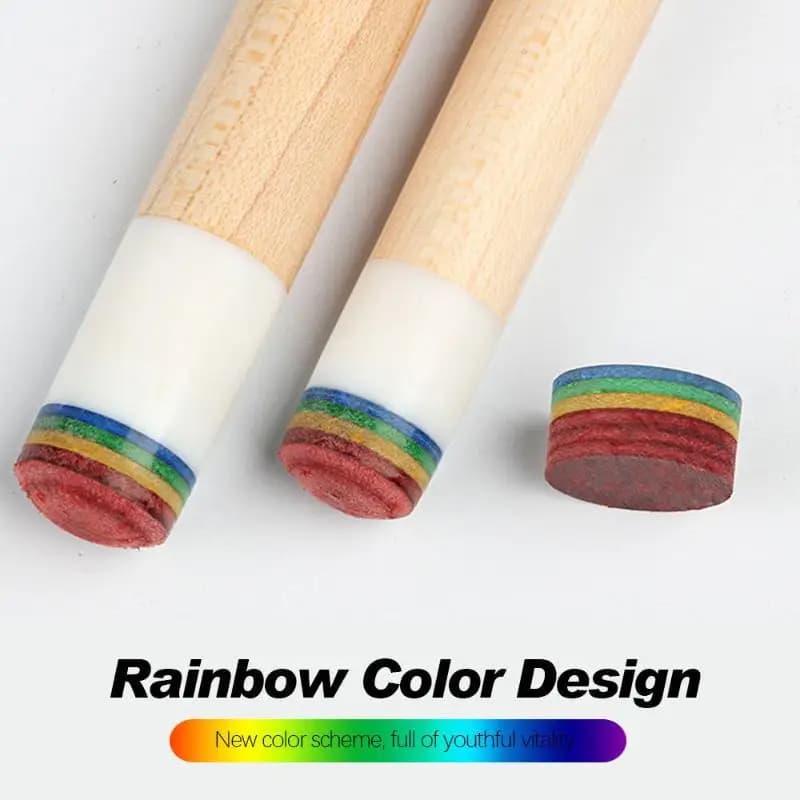 1Pc Arcobaleno Punta da biliardo Sostituzione Stecca da biliardo Punta per Snooker Sport All'aperto 6 Strati Durezza Punte da biliardo Accessori per la testa