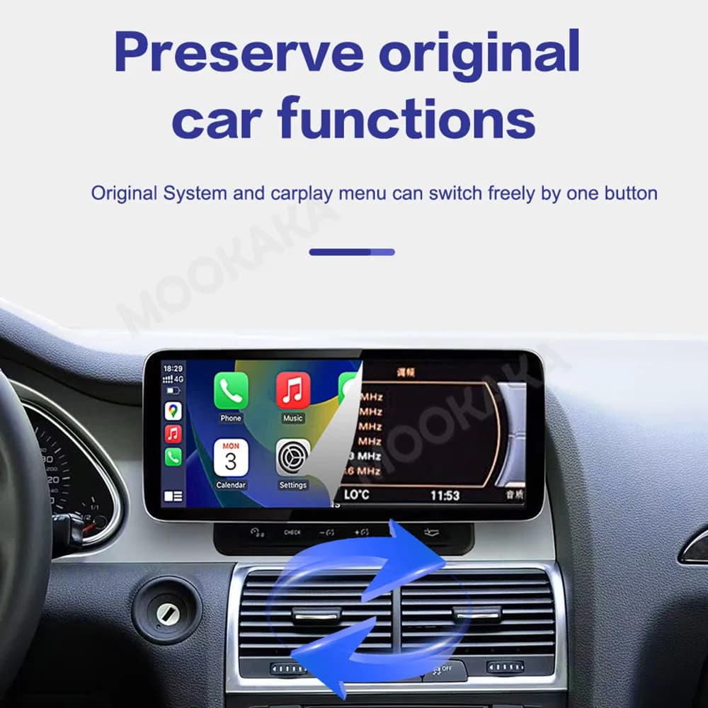 LHD RHD 12.3 pollici Linux Schermo Specchio Link Per Audi Q7 2010-2015 Aggiornamento Wireless CarPlay Auto Autoradio IPS unità principale