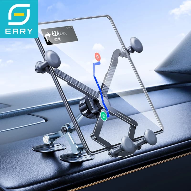 Eary Supporto universale per telefono per auto Supporto per tablet per auto con angolo di base in lega per ponte ad arco per cruscotto per telefoni da 4,7-7,2 pollici