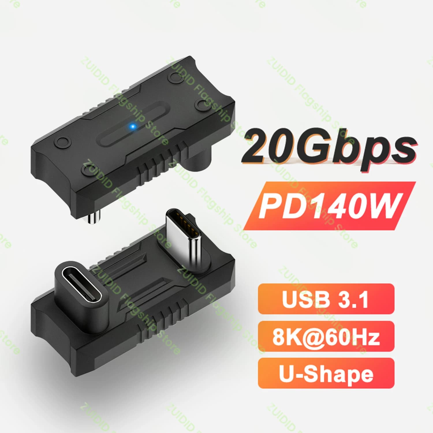 Adattatore dati USB3.1 ThunderBolt3 da 20 Gbps per ROG Ally 8K60Hz 140 W Adattatore convertitore di carica veloce da USB C a C per MacBook Steam Deck