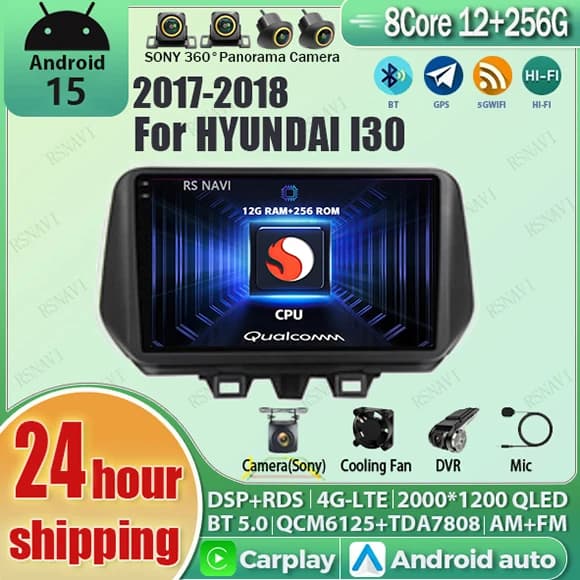 Android 15 Carplay Auto Qualcomm 2K QLED Schermo Lettore di Autoradio Per Hyundai Tucson 2018 - 2020 GPS Stereo BT Wifi 4G di Navigazione