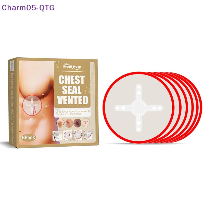 Offerta imperdibile! Kit di pronto soccorso con 6 pezzi di tamponi toracici a chiusura rapida, accessori per il pronto soccorso, bendaggi di emergenza per ferite, con valvola di sfiato, forniture per kit trauma.