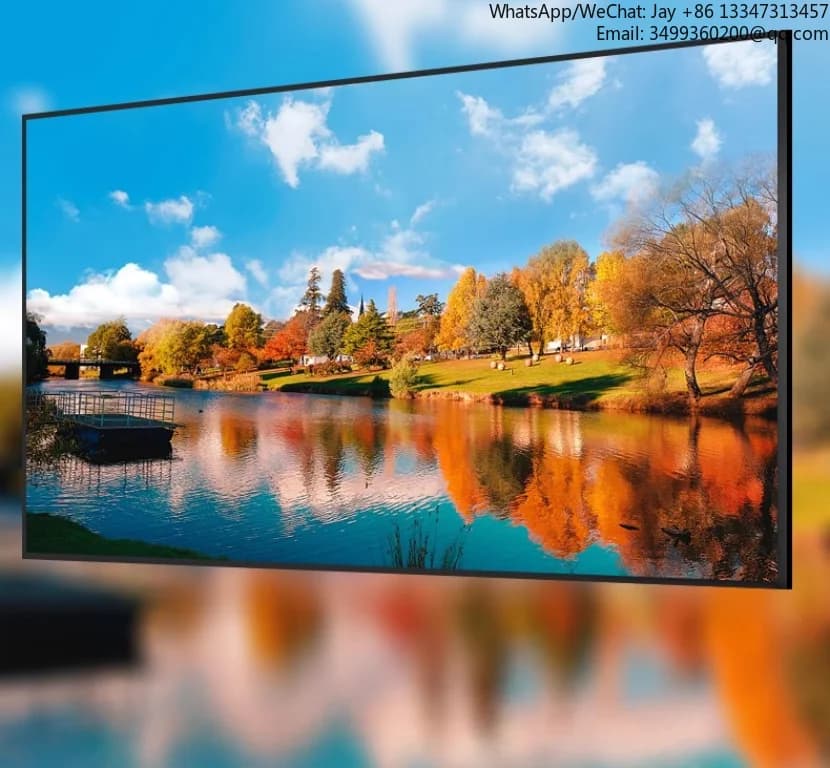 Schermo per proiettore Y-200" 4K HD Grigio Morbido montato a parete in metallo con cornice fissa stretta Schermi per proiettori cinematografici per camera da letto