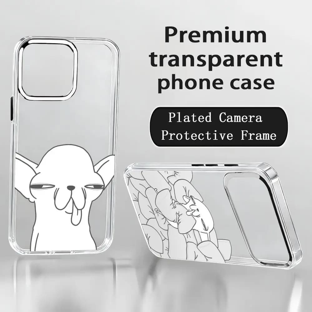 Puppy funny adorable Chihuahua Phone Case For iPhone 17 air 16 15 14 13 12 11 Pro Max Plus Chrome Button Camera Ring Transparent