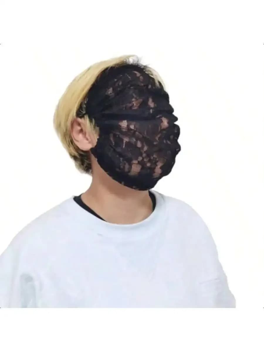Maschera nera in pizzo a mezza faccia per donne, per balli in maschera, carnevale, feste, matrimoni, burlesque, cosplay