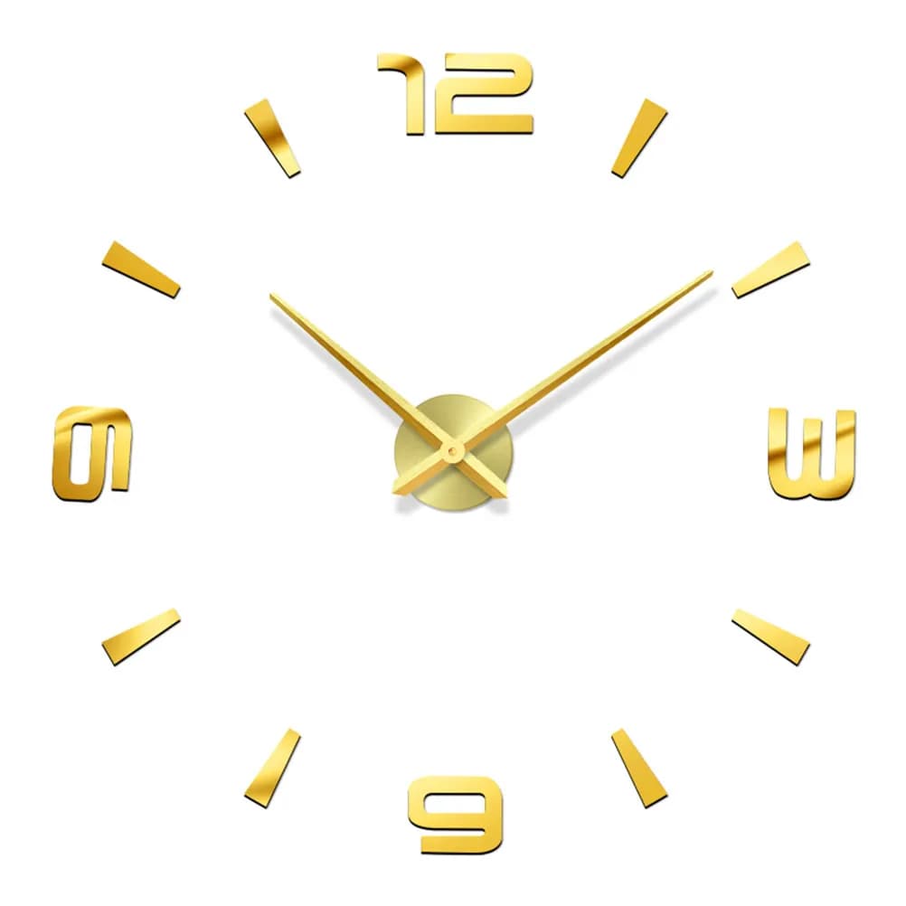 Orologio da Parete Fai-da-Te Senza Cornice, Grande, Moderno, Silenzioso, al Quarzo, con Numeri Chiari e Lettura Facile, Precisione Accurata per Soggiorno