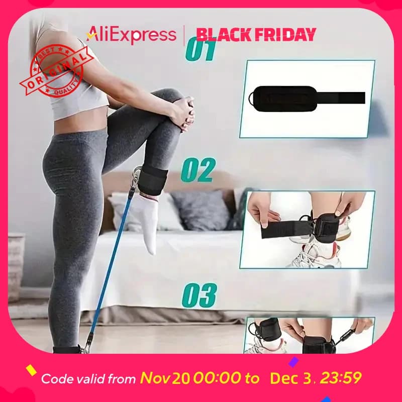 Cinghie di supporto per caviglia - Polsini per esercizi per le gambe per allenamenti dei glutei, accessori per macchine via cavo per l'allenamento del corpo inferiore del peso della caviglia
