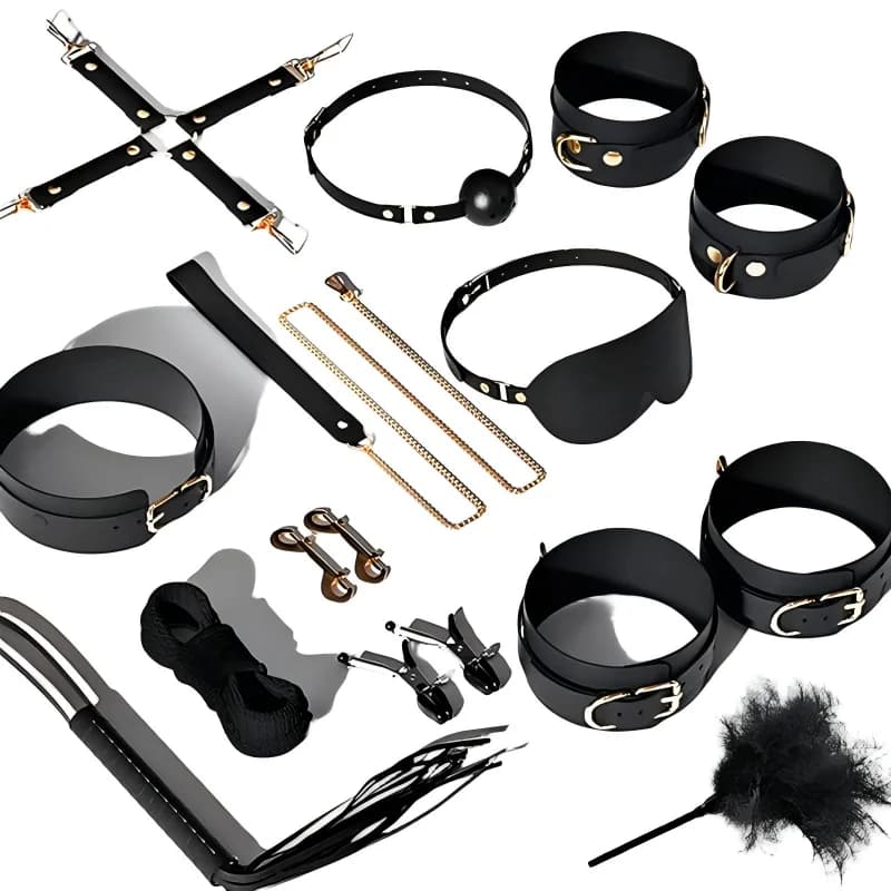 Kit bondage BDSM premium per coppie Restrizioni per letto Fasciatura da donna Collari per schiavi Obbedienza Accessori erotici per adulti