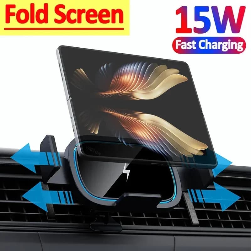 Supporto per telefono caricabatterie wireless per auto per Samsung Galaxy Z Fold 5 4 3 2 iPhone 16 15 14 Pro Max Xiaomi telefono pieghevole ricarica rapida