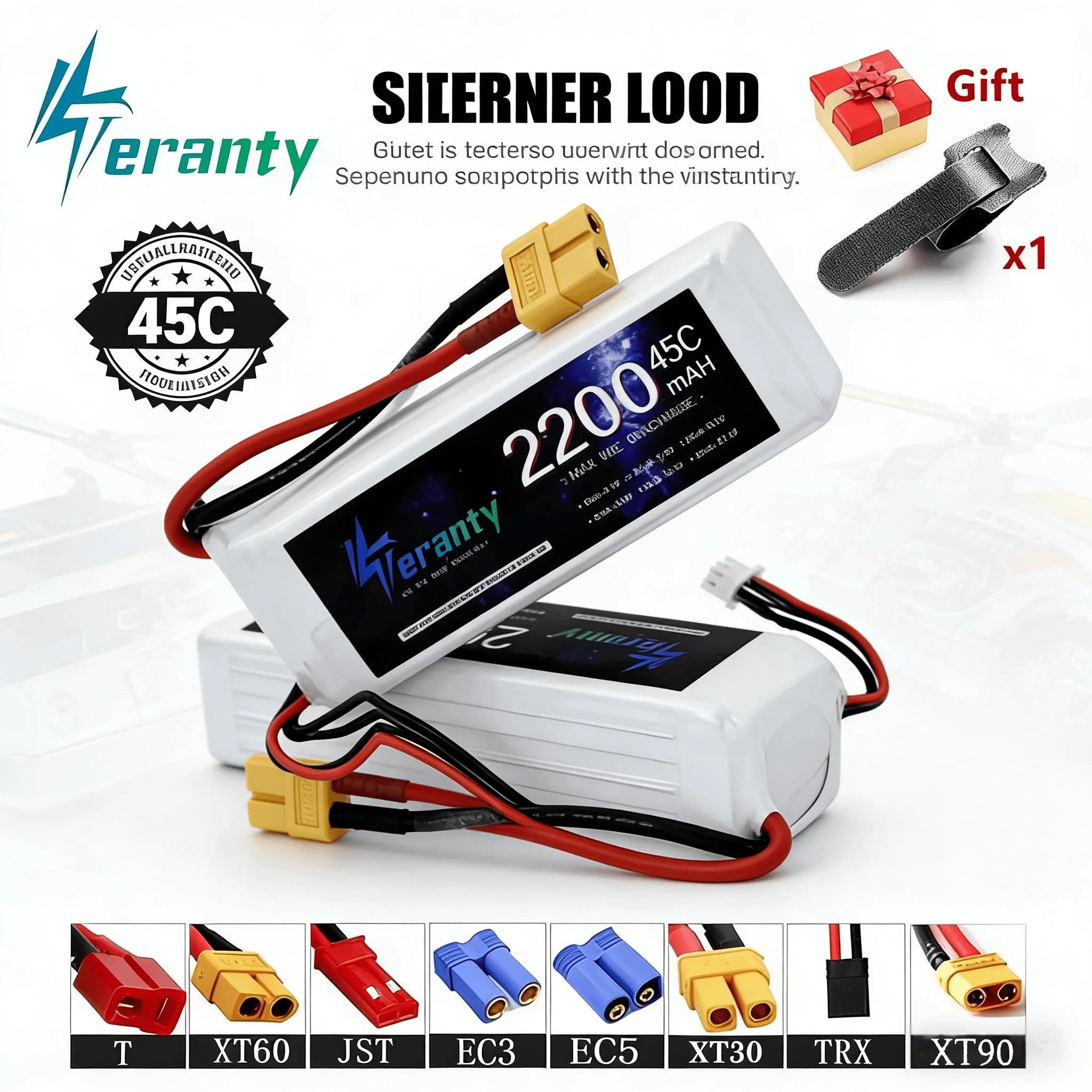 Batteria Lipo 3S 11.1V 2200mAh 45C con connettore T/XT30/XT60, per elicottero RC, quadricottero, auto, aereo - Batteria universale 3S 11.1v