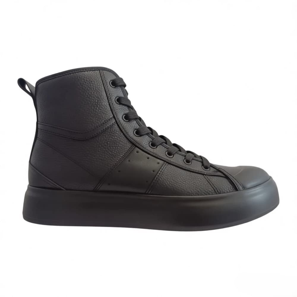 Scarpe alte alla moda in vera pelle da uomo peluche in pura lana scarpe da ginnastica da pattinaggio scarpe da strada piatte Fluff inverno caldo bello