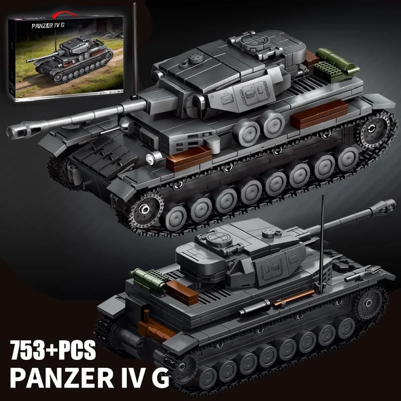 Military 1/35 Scale Panzerkampfwagen IV Ausf.G Model Building Blocks Bricks Set MOC Panzer IV Tanks Toys For Adult Gifts