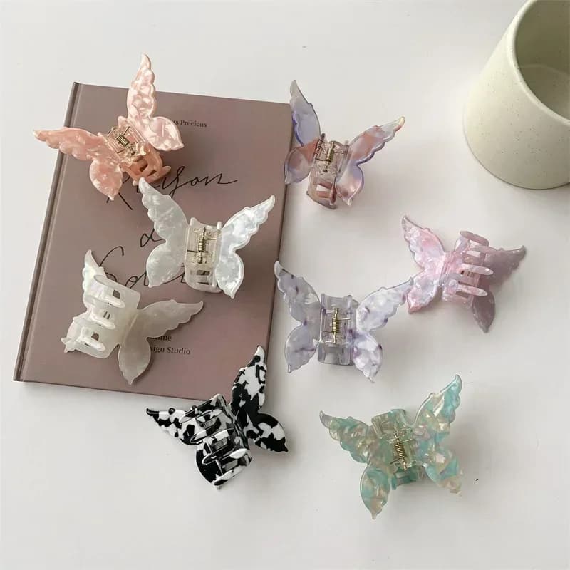 Accessori per capelli a forma di farfalla, fermagli a becco d'anatra per donna, fiocchi per capelli in acetato, accessori francesi, fiocchi per capelli a farfalla per ragazza