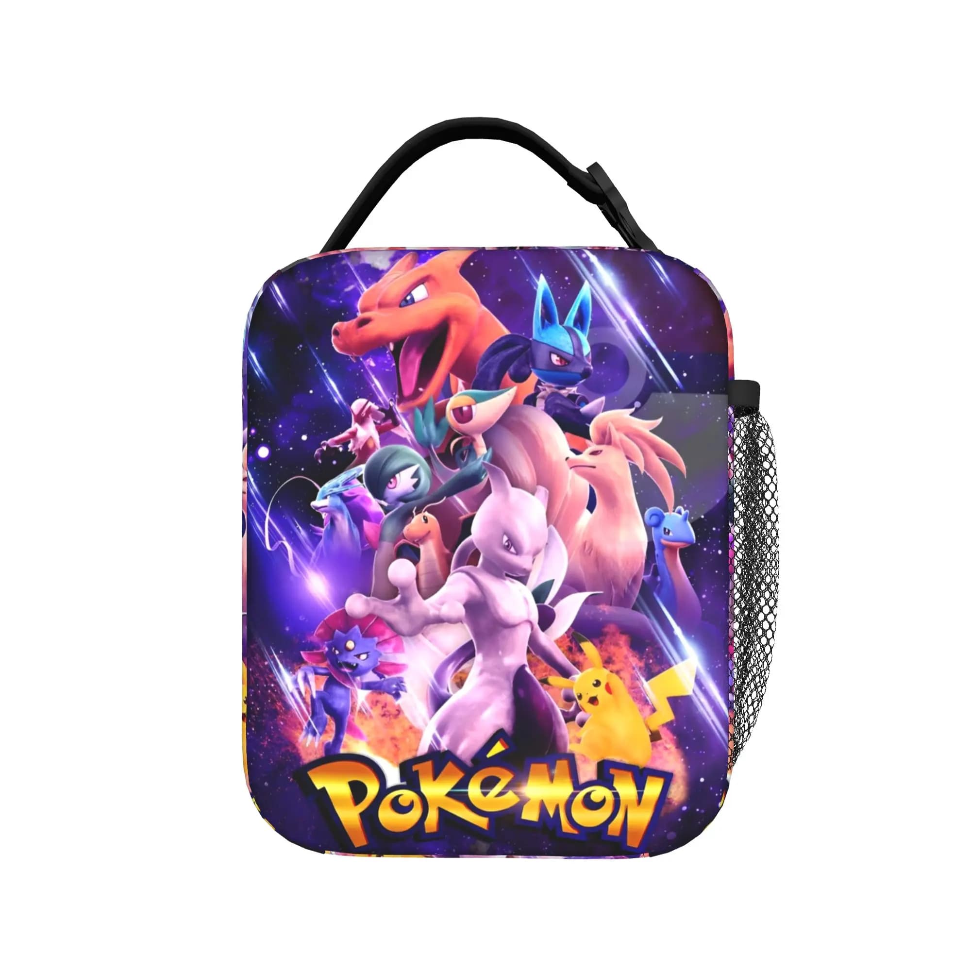 Borsa Termica per Pranzo con Simpatici Personaggi dei Cartoni Animati Poke-Mon, Contenitore Termico per Alimenti, Borsa Porta Pranzo Pokemon per Ufficio e Picnic