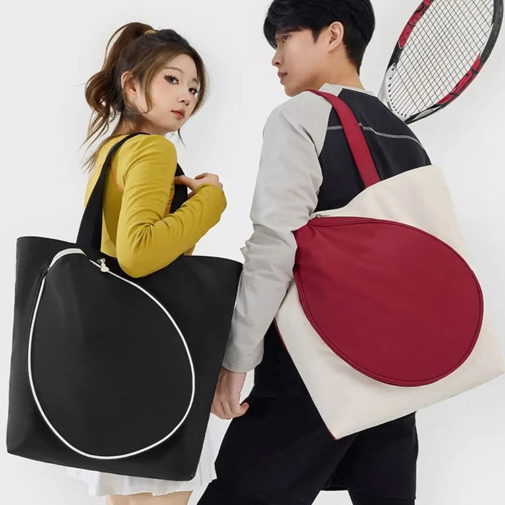 Borsa per Racchette da Tennis in Nylon con 2 Scomparti, Borsa Multitasca per Badminton, Impermeabile, Casual, per Trasporto Racchette, Attrezzatura per Palestra ed Esercizio Fisico