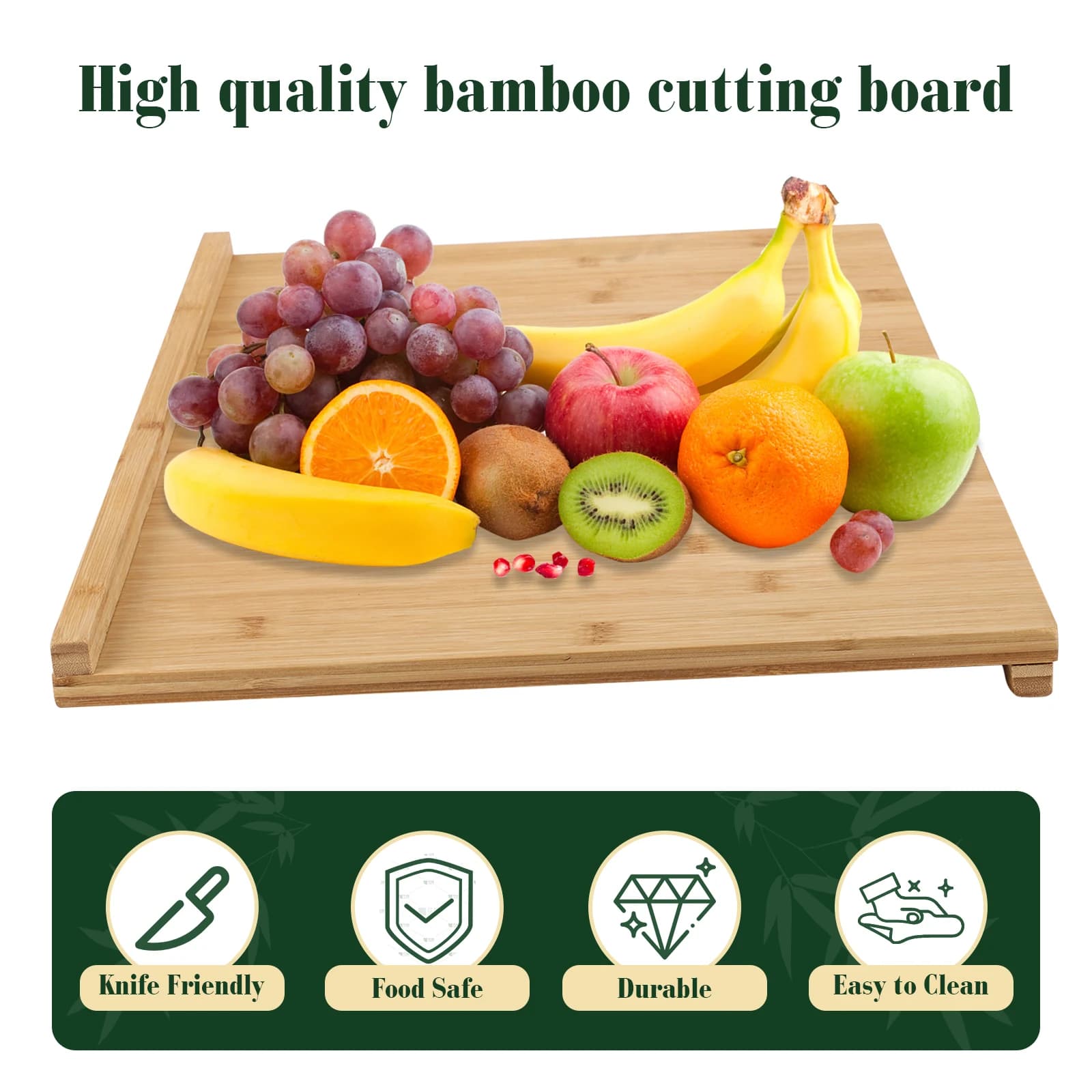 Pastry Cutting Board Multi-Function Kitchen Chopping Board with Reverse Groove Chopping Block 21.65x15.75 in Kitchen Supplies