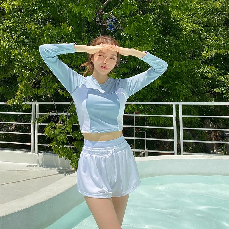 Costume da bagno due pezzi da donna 2026: Nuovo modello con copricostume, snellente, a maniche lunghe, per snorkeling, protezione solare, bikini dal design conservativo