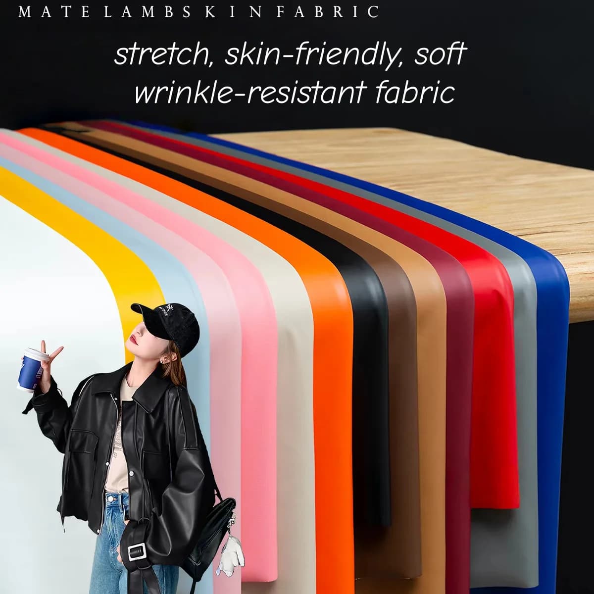 Sheepskin Lambskin PU Synthetic Leather Fabric Artificial Leatherette DIY Sewing Craft For Bags Clothes Home Decoration 50x137cm