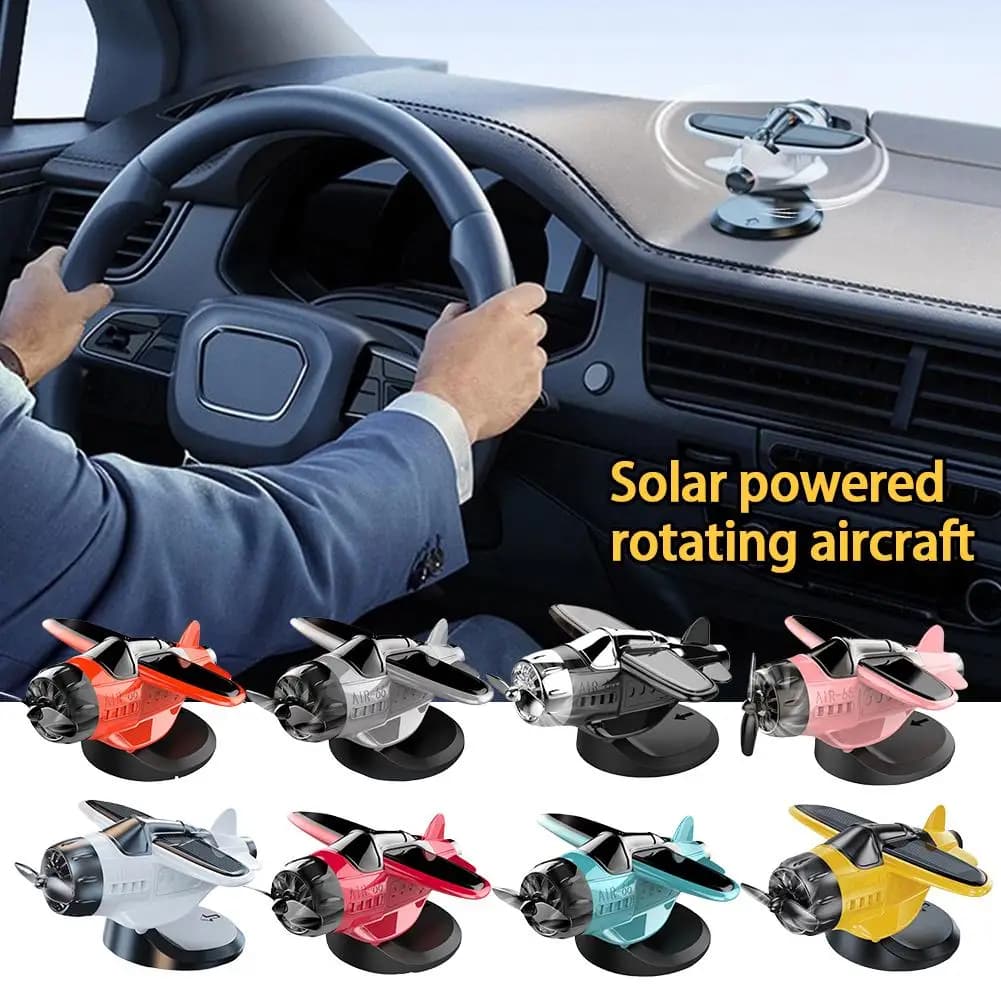 360 ° Solar Airplane Ornaments for Auto Creative Auto Centre Interior accessories Airplane Ornaments Car Ornaments Powered decorations for console Z0U2