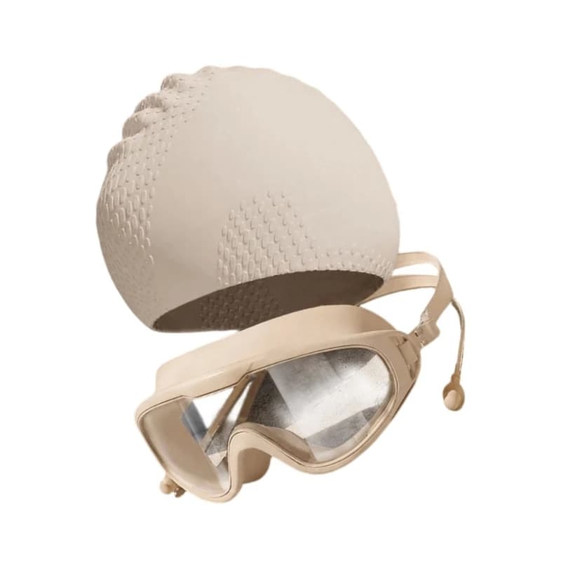 Swimming Hat and Goggles Swim Pool Glasses with Silicone Cap for Daily Lap
