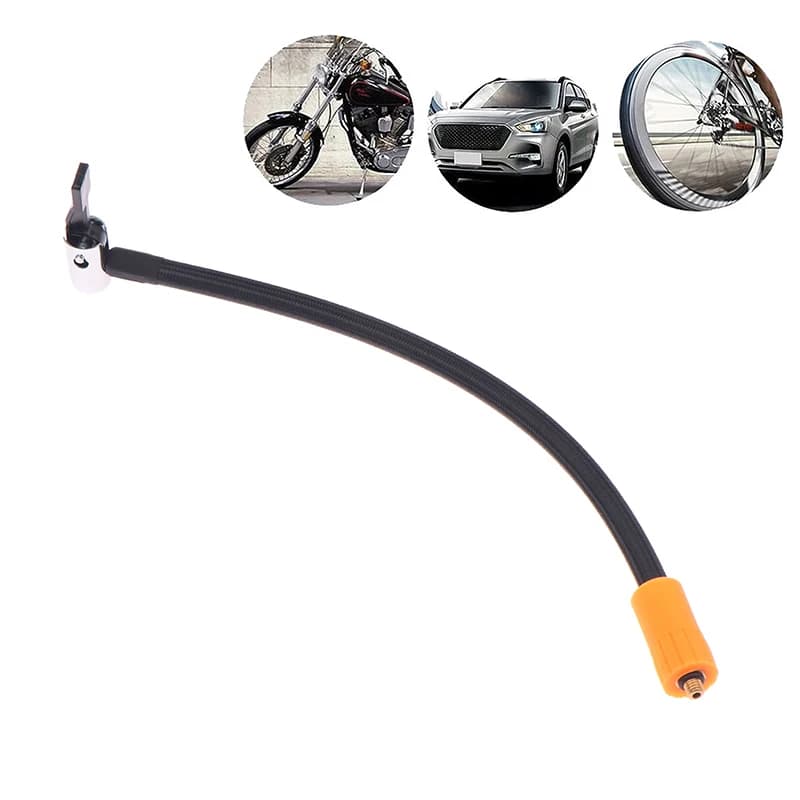 New#1PC Fine Thread Inflation Hose Adapter 30CM Car Tire Air Inflator Hose M6 Locking Air Chuck With Standard Tire Valve