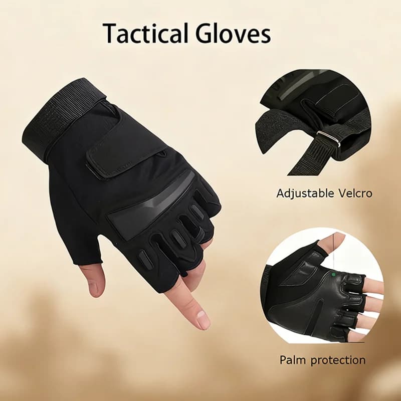 Outdoor Sports Tactical Gloves Men Mesh Breathable Anti Slip Summer Cycling Training Glove Weightlifting Dumbbell Fitness Gloves