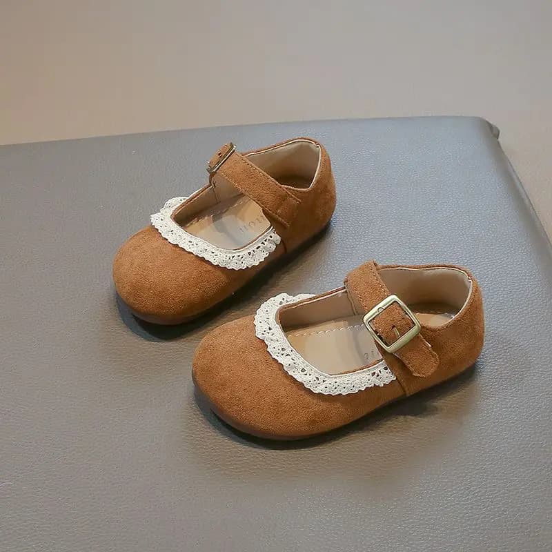 Girls Lace Flats Elegant Party Performance Shoes for Kids Spring Summer 2026 Girls Fashion Footwear