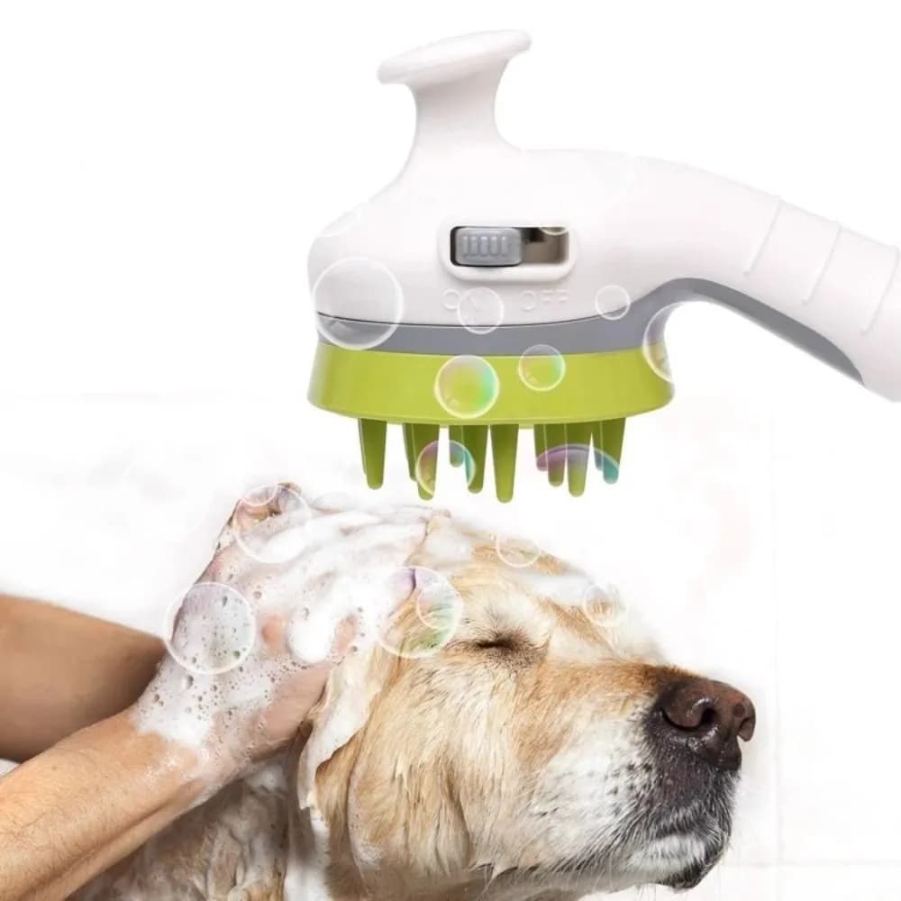 Spruzzatore per doccia per animali domestici che aumenta la pressione Spazzola per capelli comoda Spruzzatore per lavaggio cani con spazzola per massaggio Strumento da bagno Pulizia professionale