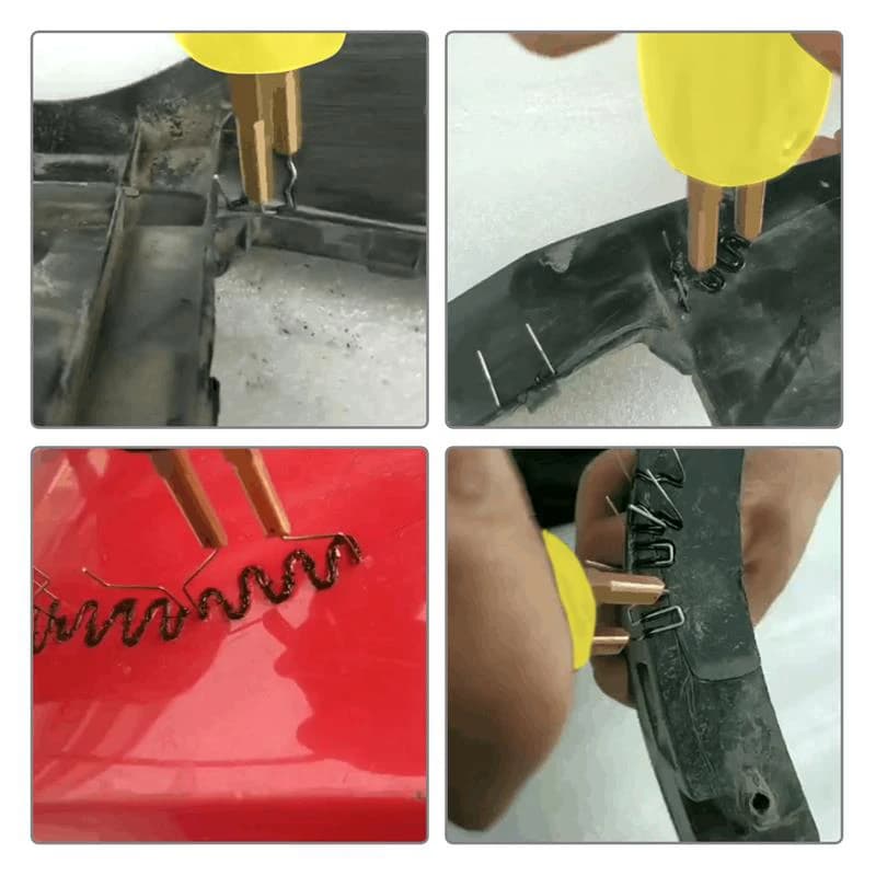 Kit saldatore di plastica per auto Cucitrice a caldo Attrezzatura per saldatura di plastica 110V 220V Pistola per punti metallici a caldo 700PCS Graffette Paraurti per auto Riparazione