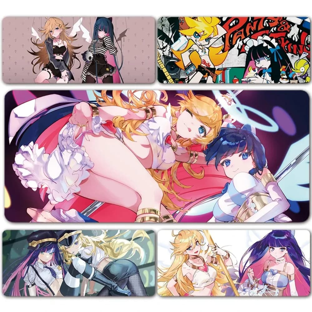 Nuovo tappetino per mouse PSG Panty & Stocking with Garterbelt per Genshin Impact Anime Gaming Desk Mat Large Mousepad XXL Carpet