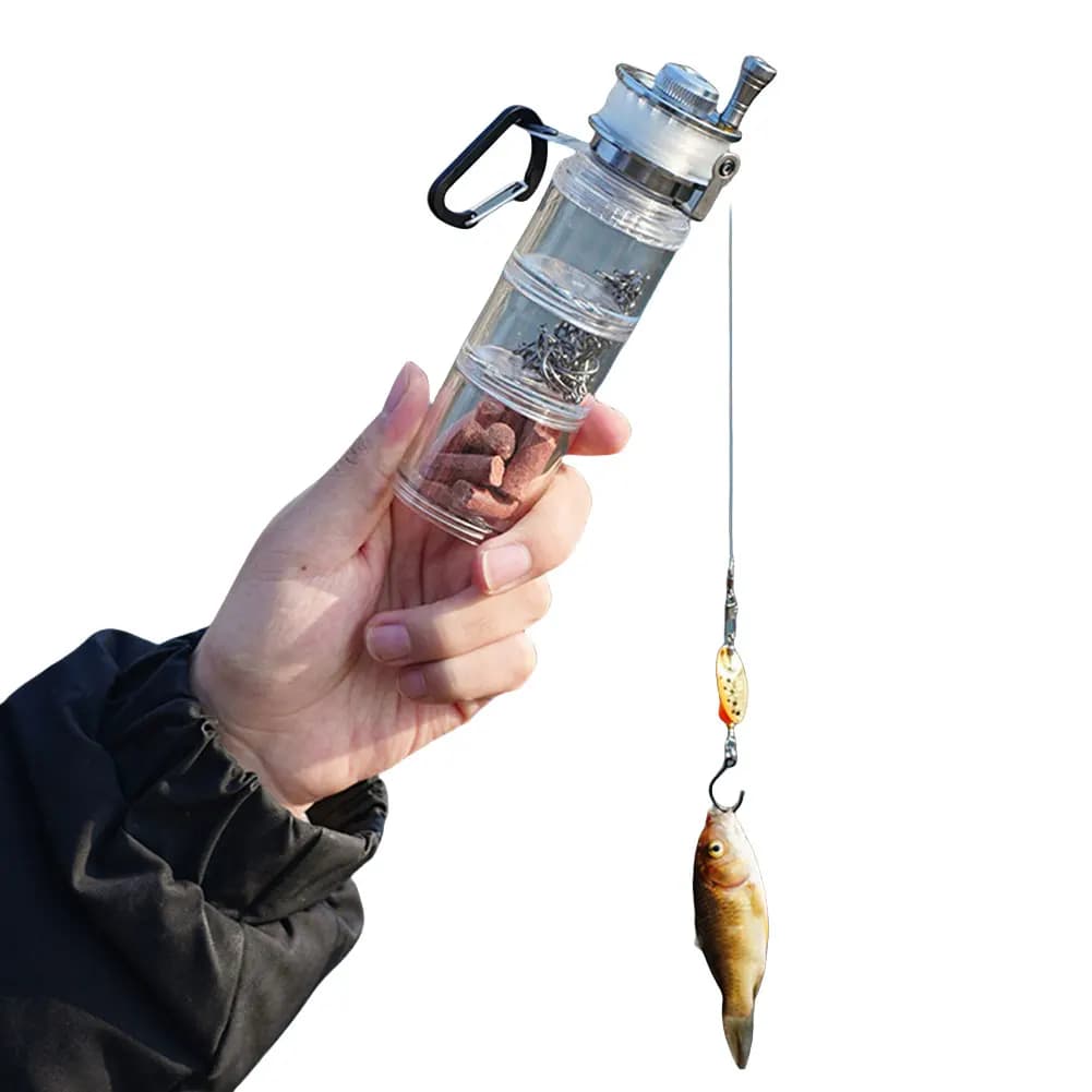 Outdoor Fishing Bottle Bait Bottle Outdoor Fishing Portable Fishing Rod Multifunctional Fishing Device for Angler Pesca