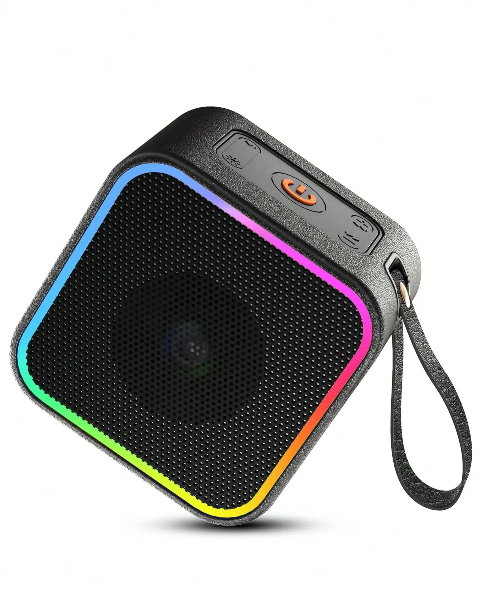 Regalo perfetto, altoparlante Bluetooth, altoparlante wireless impermeabile IPX7 con ventosa, altoparlante portatile, audio surround HD a 360°, mini altoparlanti con luce LED, accoppiamento stereo doppio, microfono integrato, radio (nero), regalo perfetto