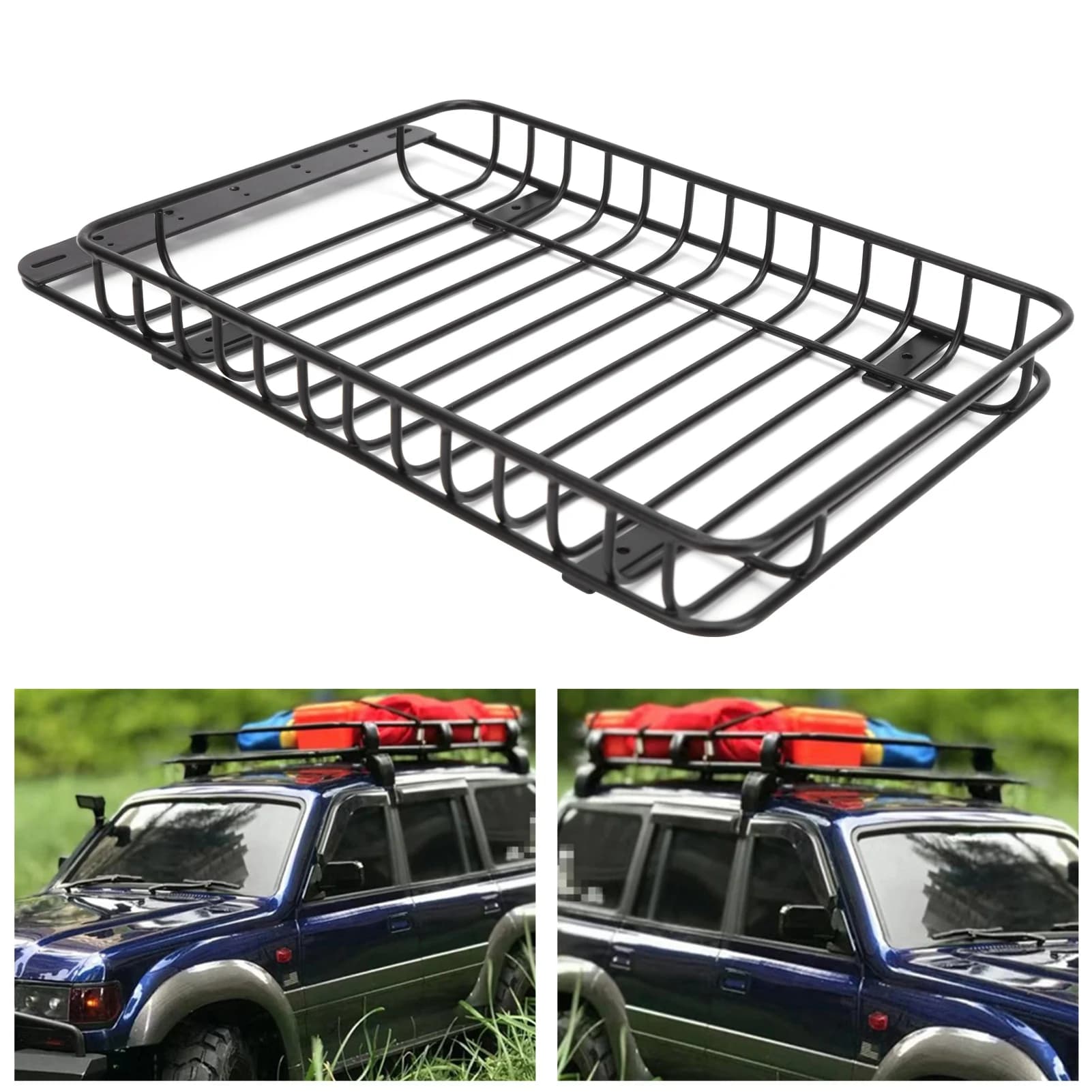 RC Accessory RC Car Luggage Rack Roof Rack Metal Luggage Carrier Lightweight RC Car Parts for Traxxas ‑4 / SCX10 90046